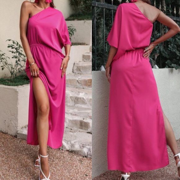 Boho one shoulder slit thigh maxi dress - Picture 8 of 13